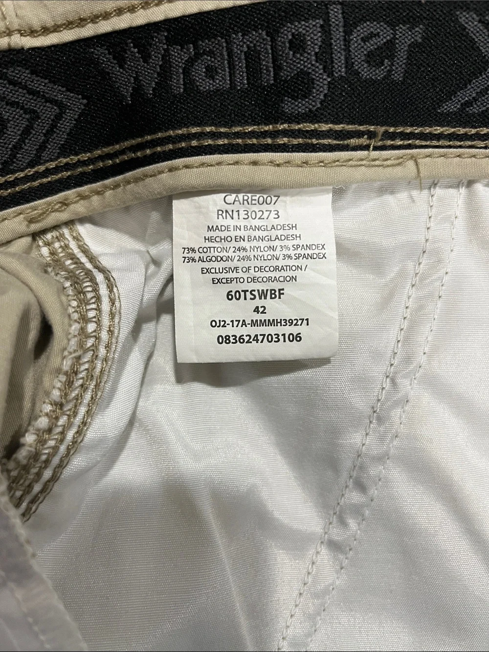 Wrangler Men's Cargo Shorts bundle waist 42